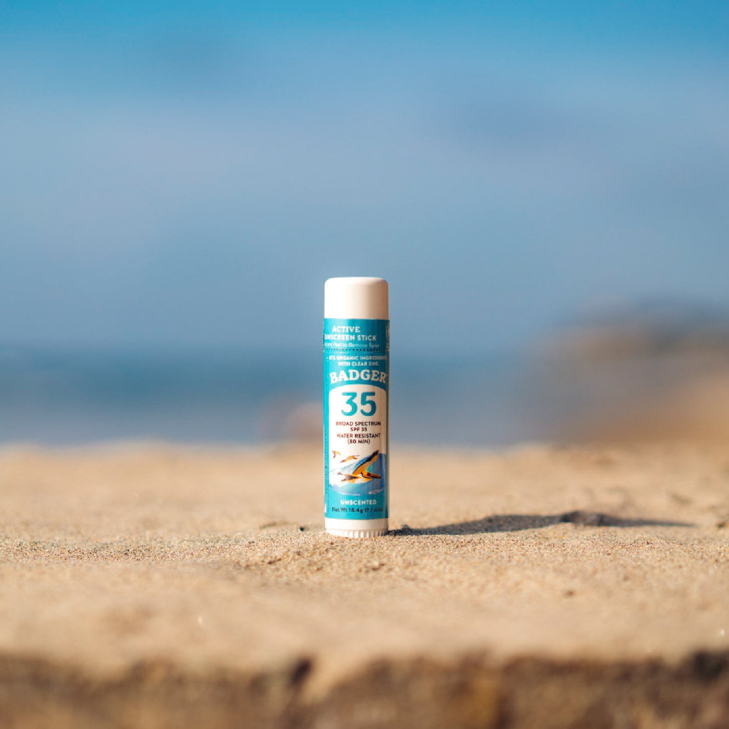Badger Active Mineral Sunscreen Stick, Unscented, SPF 35, 2-Pack