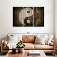 thumbnail image 2 of Elephant Stock Wooden Yin Yang Wall Art - Horizontal Multi Panel Canvas - Living Room Wall Decor - Wellness Multi Panel - Brown And Gray Decor - 57" x 36", 2 of 8