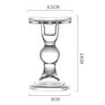 thumbnail image 3 of Transparent Glass Candle Holder Candle Stand Candlestick Height holders set 14 cm, 3 of 7
