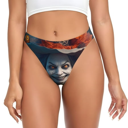 Sigee Modern Style Pumpkin Witch for Women s G-String Panty  Low Rise  Soft Lace Perfect for Everyday Wear or Special Occasions-XX-Large