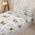 thumbnail image 3 of Castle Fairy Winter Deer Snowflake Zipper Queen Comforter Set with Fitted Sheet and 2 Pillowcases,Merry Christmas Zipper Bedding Set,Brown Gray,Grey Reversible,4 Pieces, 3 of 6