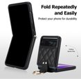 thumbnail image 4 of for Motorola Razr 2023/ Razr 40 Case with Ring Holder, Soft Rhomboid PU Leather [Hinge Protection] Durable Anti-Scratch Shockproof Slim Cover Case for Moto Razr 40 ZXF-Black, 4 of 13