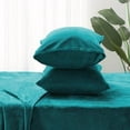 thumbnail image 5 of Flannel Sheets Twin Size Teal - Super Soft Fleece Sheets Set Fluffy Extra Plush, 3 Piece(Include Fitted Sheet, Flat Sheet, 1 Pillowcase), 5 of 7