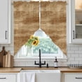 thumbnail image 2 of Retro Brown Wood Grain Swag Valances for Windows 2 Pack Rustic Board Texture Country Style Swag Kitchen Curtains 36 Inches Long Rod Pocket Short Window Treatment for Kitchen Bathroom 28"x36", 2 of 9