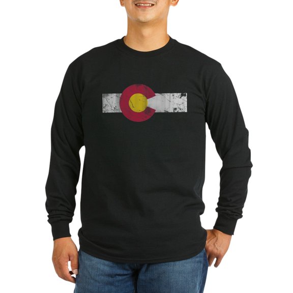 CafePress - Vintage Colorado State Flag Fade Long Sleeve T Shi - Long Sleeve Dark T-Shirt