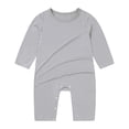 thumbnail image 2 of Newborn Baby Bodysuit for 6-9 Months Baby Long Sleeve Romper Infant Jumpsuit Soft Sleep Play Outfit for Unisex Grey, 2 of 9