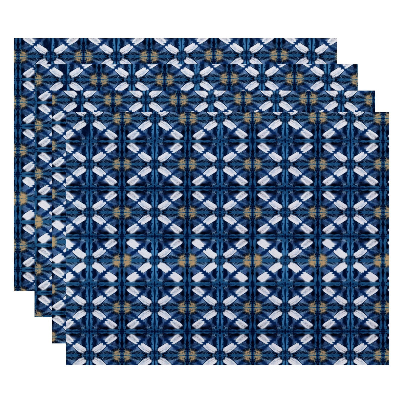 Simply Daisy 18" x 14" Beach Tile Geometric Print Placemat, Set of 4