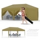 thumbnail image 3 of Historyli Tienda de campaña plegable de 10 x 20 pies, resistente, impermeable, con 3 alturas ajustables, color caqui, 3 of 7