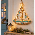 Lighted Nautical Harbor Sailboat Christmas Tree Hanging Wall Decor ...