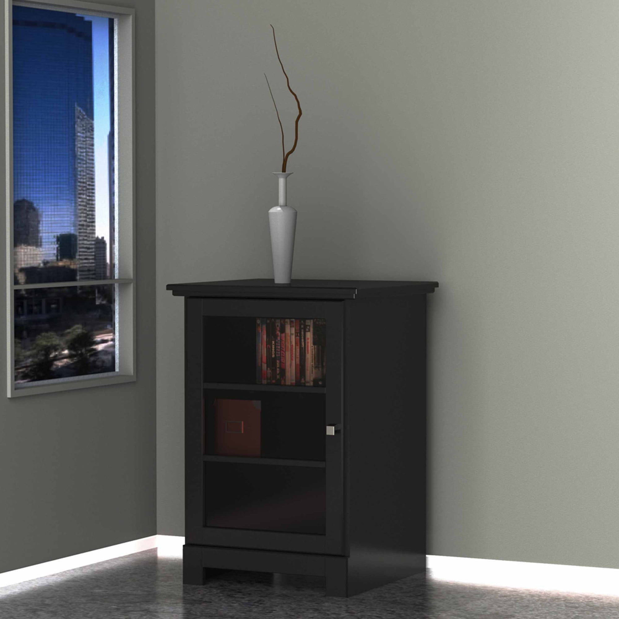 Pinnacle Black 1 Door Audio Tower Walmart Com