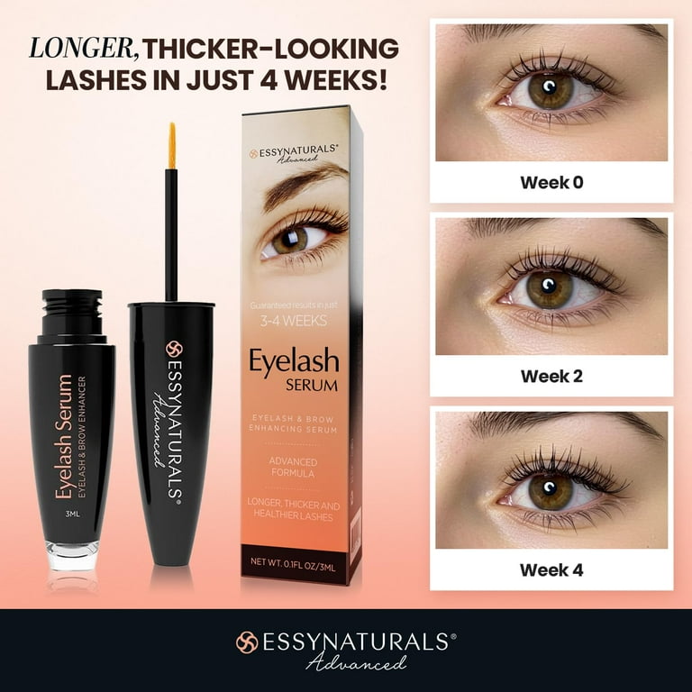 Essynaturals Premium Eyelash Growth Serum for Longer, Fuller