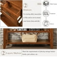 thumbnail image 6 of Knocbel Console Table Sofa Entryway Side Table Furniture with 2 Drawers and 2 Bottom Shelves for Living Room Home Decor, 42" W x 13.78" D x 30" H, Brown, 6 of 9