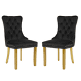 thumbnail image 4 of Tcbosik Velvet Dining Chairs Set of 2, Upholstered Dining Room Chair with Button Tufted Back & Solid Wood Legs for Kitchen, Living Room, Black, 4 of 11