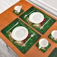 thumbnail image 7 of SKYSONIC Christmas Bell Leather Placemats Set of 2 Non Slip Heat-Resistant Washable Waterproof Table Place Mats with Coasters for Kitchen Dining Table Holiday Home Decoration,11.8" x 17.5", 7 of 7