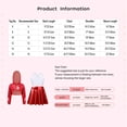 thumbnail image 5 of Hansber Kids Girls Hip Hop Dance Outfit Shiny Metallic Cropped Hoodie Sweatshirt Sports Bra and Skirt Set Red Black 10, 5 of 6