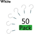 thumbnail image 2 of PHITUODA 50Pcs 7/8-Inch Cup Hooks Ceiling Hooks, Plastic-Covered Metal Screw-in Hooks, White, 2 of 7