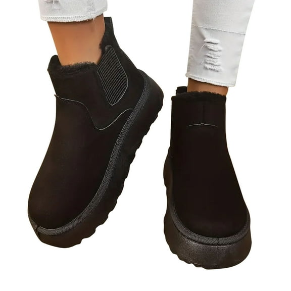 POROPL Winter Snow Boots for Women Ankle Winter Flat Warm Shoes,Womens Boots Size 8.5