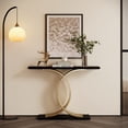 thumbnail image 5 of Toauuo Luxury Gold Intertwined Metal Legs Accent Console Table - Black & Gold Light Luxury Entryway Table with Scratch-Resistant MDF Tabletop, 5 of 16