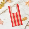 thumbnail image 4 of Stripe Pattern Lady Shoulder Bag Hand Bag Women Knitting Tote Totes Red Khaki, 4 of 8