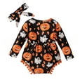 thumbnail image 4 of MEZZALL Baby Boys Halloween Romper Jumpsuit Soft Pumpkin Print Outfits For Toddler 0 18 Months Comfortable Casual Playwear Cute Clothing, 4 of 4