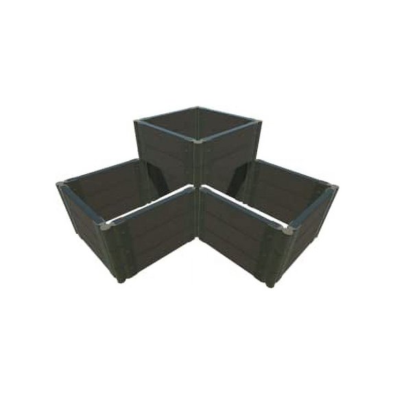 WEATHERED 2" TOOL FREE (2ft): GARDEN RAISED BED (L-SHAPED - 5 High) CHATEAU MARMONT