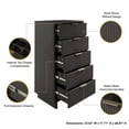 thumbnail image 4 of Manhattan Comfort Granville Tall & Narrow Engineered Wood Dresser in Dark Gray, 4 of 7