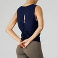 thumbnail image 2 of CAIXIA Women's Active Workout Tank Tops Racerback Sleeveless Summer Athletic Tank Tops Crewneck Undershirt Running Muscle Tank Yoga Shirts Loose Fit Racerback Breathable Tee,Dark Blue, 2 of 6