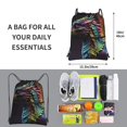 thumbnail image 2 of Honeii Dragon with Colorful Tail Print Drawstring Backpack,String Bag,Sackpack Cinch Water Resistant Nylon for Gym Shopping Sport Yoga, 2 of 6