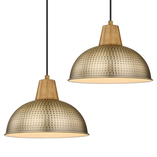 2PACK, 16 inch Large Brass Pendant Lights Vintage Brass Pendant