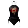thumbnail image 4 of MKLEKYY Traje De Baño Mujer Natacion Women'S Fashion Summer Canadian Independence Day Partial Print Sexy Lace Up Two Piece Swimsuit, 4 of 5