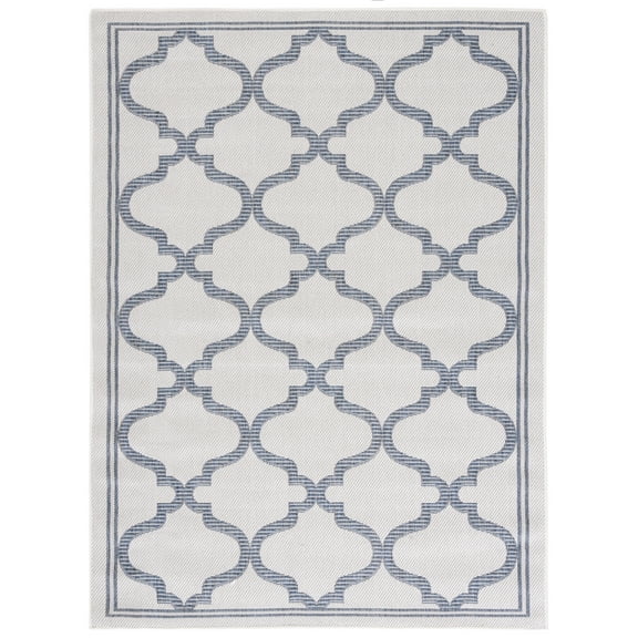 SAFAVIEH Martha Stewart Ashen Indoor Geometric Indoor/Outdoor Area Rug, Silver/Grey, 4'5" x 6'5"