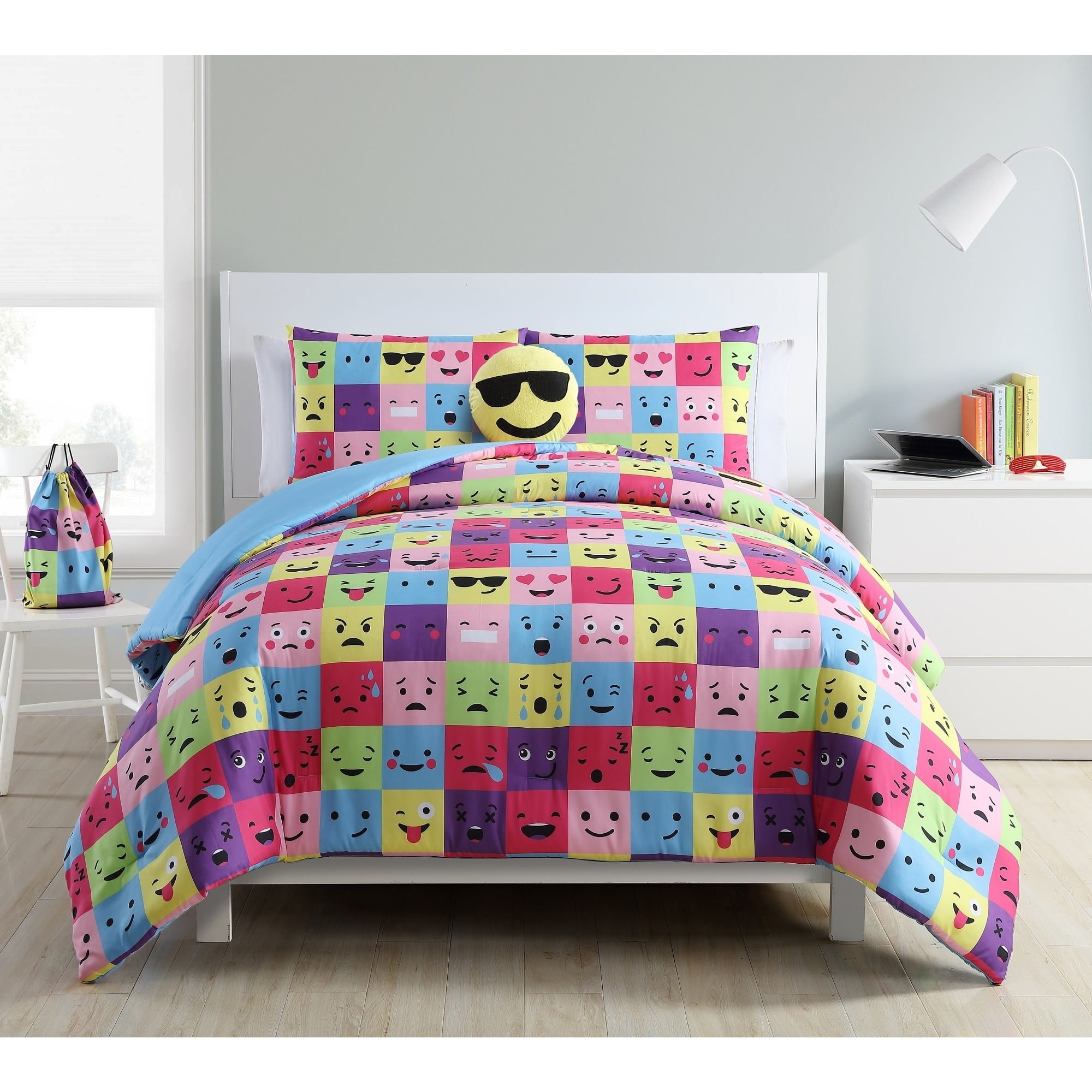 Discontinued Vcny Home Facey Square Emoji Reversible Bed In A