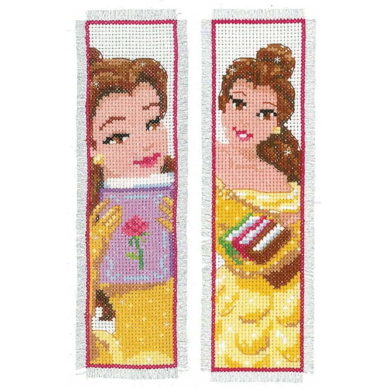 Vervaco Cross Stitch Bookmark Kit Disney Beauty (Set of 2) 2.4 x 8 