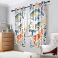 thumbnail image 2 of Yayeee Window Curtains Set of 2 for Living Room Light Filtering 63"x52", Blue Sardines Pattern, 2 of 7