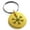 Gold, variant on Rose Gold Stainless Steel Compass Snowflake Engraved Small Medallion Circle Charm Keychain Keyring