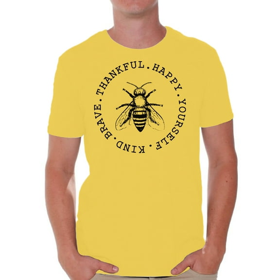 Awkward Styles Bee Shirt for Men Be Yourself Shirt Be Happy Shirt Be Kind Shirt Be Brave Shirt Be Thankful Shirt