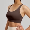 thumbnail image 4 of vdgthytj Sports Bras for Women Breathable Wireless Padded Underwear Supportive Crisscross Back Full Coverage Workout Bras(Large,Coffee), 4 of 5