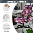 thumbnail image 6 of Renewold Halloween Ghost Cat Pumpkin Purple Home Office Chair Cover for Armrest Chairs Universal Stretchable Rotating Boss Chair Slipcover Chair Protector Cover for Office Chair, L, 6 of 7