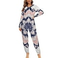 thumbnail image 4 of Boho Floral Mandala Art Unisex Adult Onesie Pajamas with Pockets for Women Men Hooded Loungewear, 4 of 8