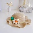 thumbnail image 3 of LNMQLPDBS Baby Girl Straw Hat 2-6 Years Girls Wide Brim Fancy Hat Summer Beach Hats with flower baby gifts for girls Ruffle Edge Sun Protection Hats for Kids holiday vacation cute hats Beige One Size, 3 of 4