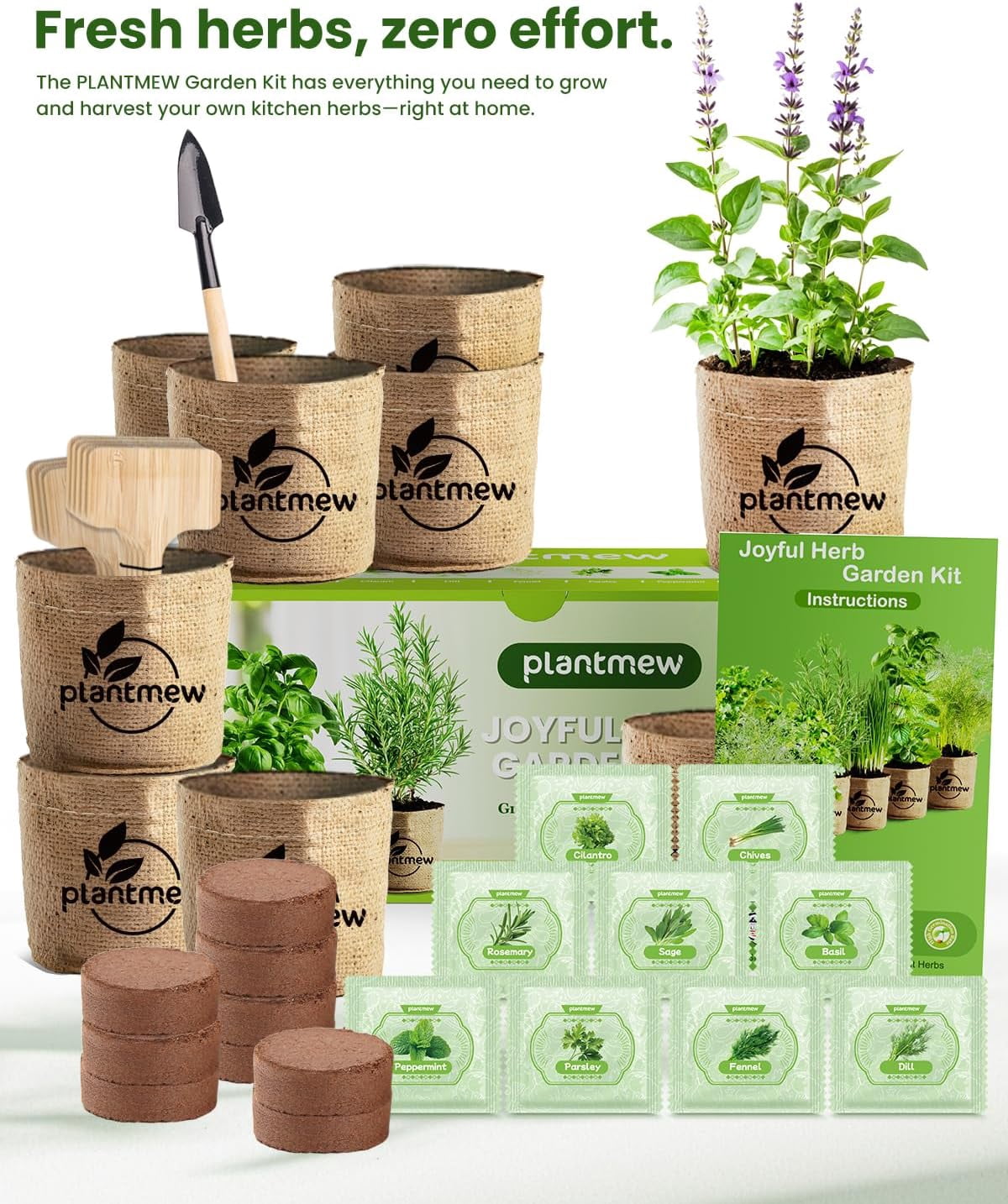 Gift for Women, Mom, Her – 9 Herb Indoor Window Garden Kit | Complete Seeds Starter Set with Pots, Soil, Tools & Markers Heirloom Herbs Birthday, Housewarming, New Home, Mother's Day