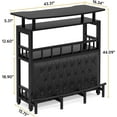 thumbnail image 4 of Tribesigns Bar Unit Home Entertainment Collection Upholstered Bar with Storage and Footrest, Black, 4 of 7