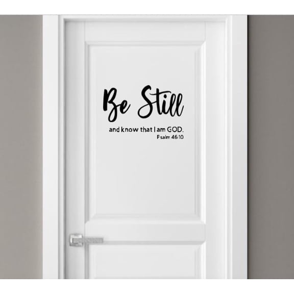 Religious Wall Art, Be Still and Know That I Am God, Psalm 46:10 Scripture Quote, Black Frame
