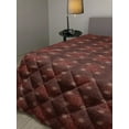 thumbnail image 2 of Moroccan Down Alternative Comforter, Folkloric Starry Lattice on Warm Toned Backdrop, Microfiber Quilt for All Season, 5 Sizes, Vermilion Burnt Orange, by Ambesonne, 2 of 3