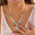 thumbnail image 4 of NICKSUN Boho Summer Beach Starfish Shell Chip Beaded Necklaces, Color Dopamine Irregular Crushed Stone Seashell Stackable Chokers, Ocean Resort Layered Statement Jewelry, 4 of 7