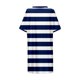 thumbnail image 4 of Vestido informal de verano con estampado de rayas para mujer - Vestido de playa holgado de manga corta y cuello redondo con bolsillos - Mezcla transpirable hasta la rodilla, 4 of 4