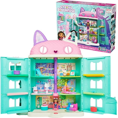 Gabby's Dollhouse, Purrfect Dollhouse 2-Foot Tall Playset with Sounds, 15 Pieces