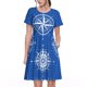 thumbnail image 1 of Easygdp Compass para Vestido Transpirable de Mujer, Vestido Suelto de Manga Corta con Pliegues y Bolsillos para el Verano, 1 of 6