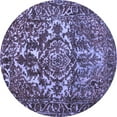 thumbnail image 1 of Ahgly Company Machine Washable Indoor Round Abstract Blue Contemporary Area Rugs, 4' Round, 1 of 4