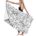 thumbnail image 1 of GOHAO Black White Rose 3 Piece Bathroom Rugs Set Bath Rug Contour Mat and Toilet Lid Cover, 1 of 2